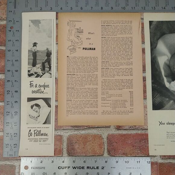 1950 Pullman Sleep Like a Baby Vtg Magazine Print Article Train Berth Rest Scene - Picture 10 of 16